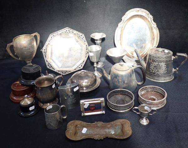 A QUANTITY OF SILVER-PLATED WARE