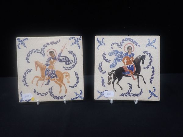 A PAIR OF EARLY CARTER POOLE TILES