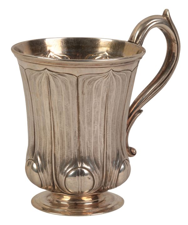 A VICTORIAN SILVER CHRISTENING TANKARD