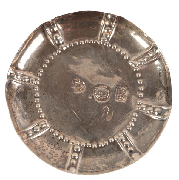 A GEORGE I SILVER WAFER DISH