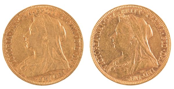 TWO 1893 QUEEN VICTORIA GOLD SOVEREIGNS