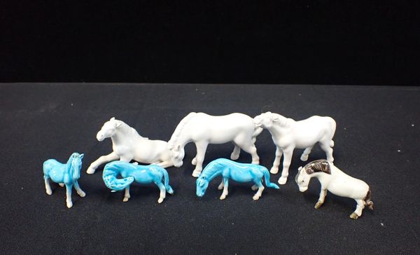 A HERD OF SEVEN LATE 19TH CENTURY CHINESE PORCELAIN HORSES