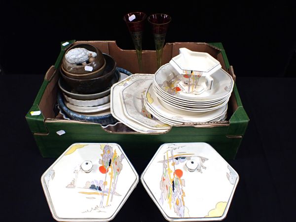 AN ART DECO TAMS WARE 'WOODLAND' PART SERVICE