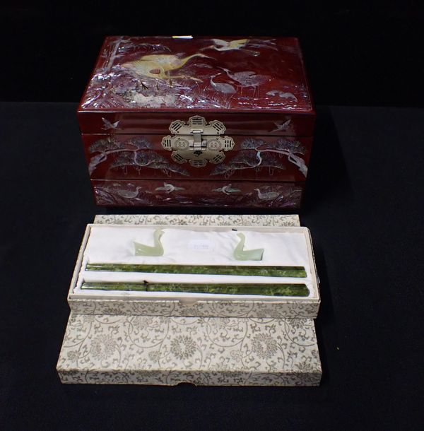 A KOREAN 'NACRE LACQUER' JEWELLERY BOX