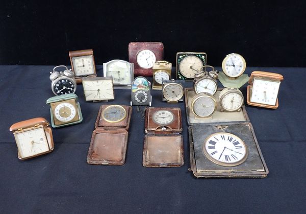 A COLLECTION OF EDWARDIAN AND  LATER BEDSIDE CLOCKS