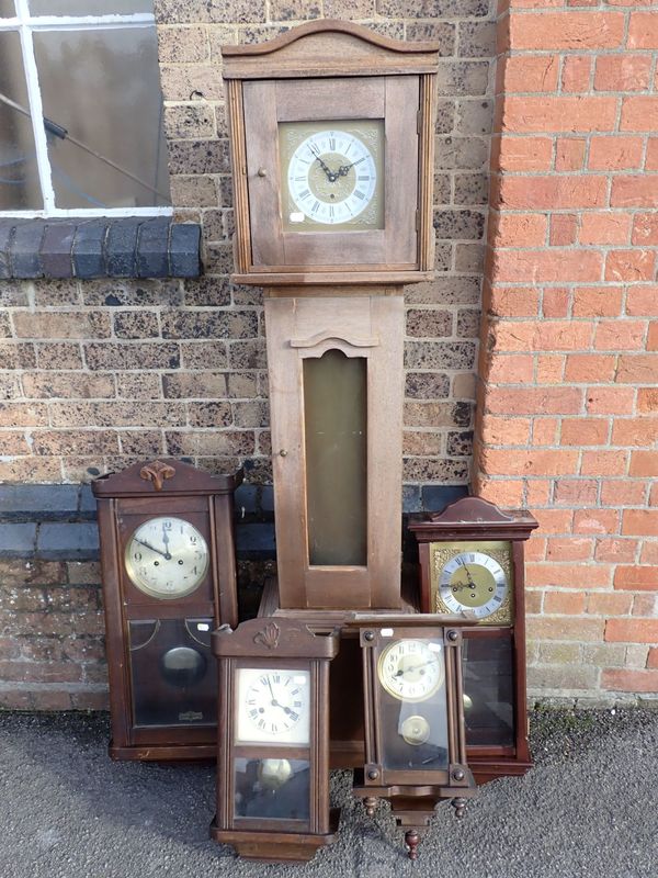 TWO 1920S OAK-CASED WALL CLOCKS