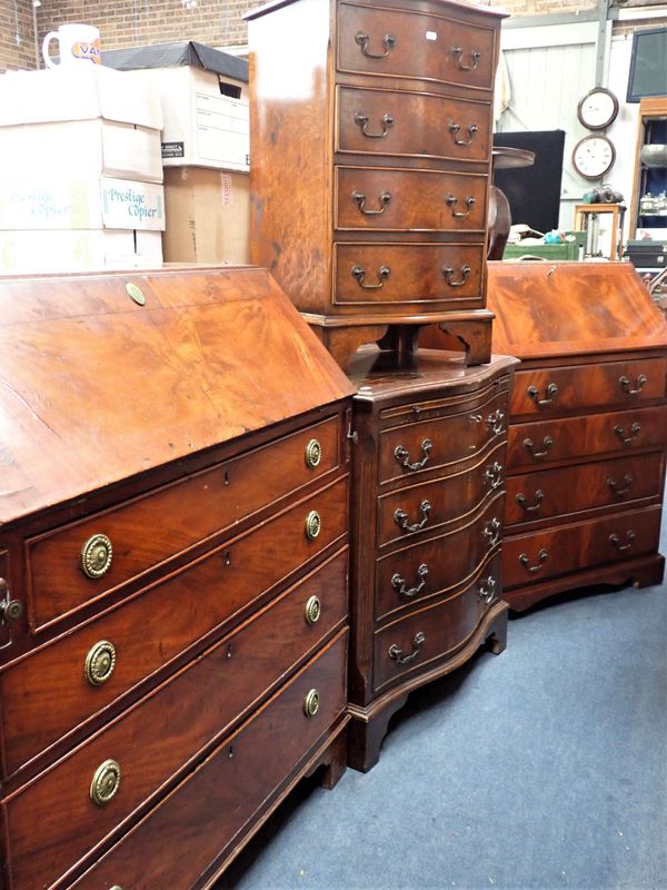 A 19TH CENTURY MAHOGANY BUREAU