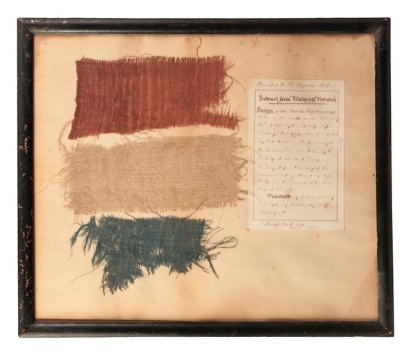 ADMIRAL LORD NELSON INTEREST: FRAGMENTS OF A FRENCH TRICOLORE ENSIGN