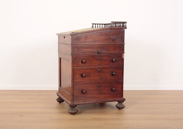 A WILLIAM IV MAHOGANY DAVENPORT