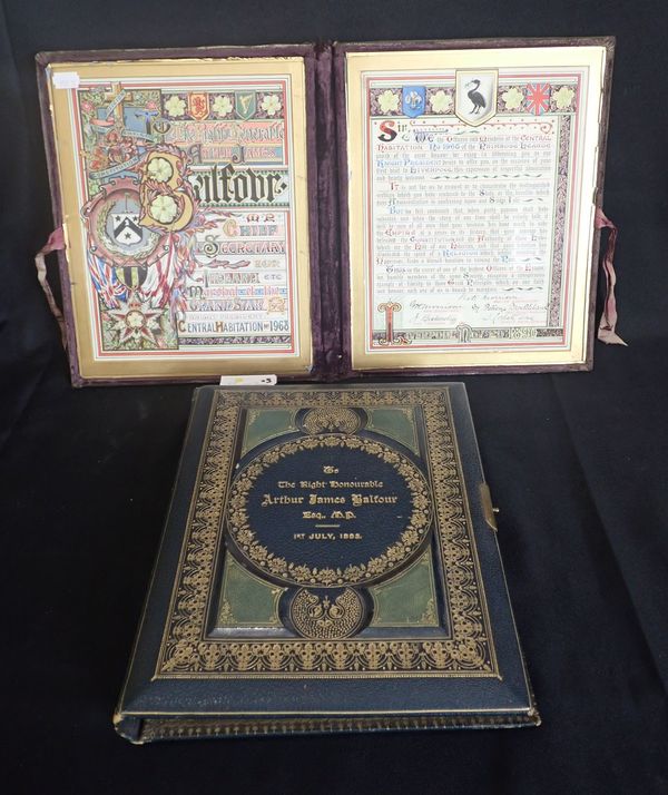 AN ILLUMINATED PRESENTATION TO  A. J. BALFOUR, M.P.