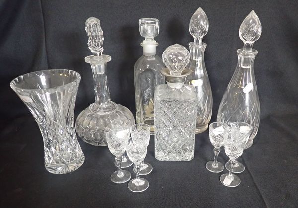 A PAIR OF CUT-GLASS DECANTERS