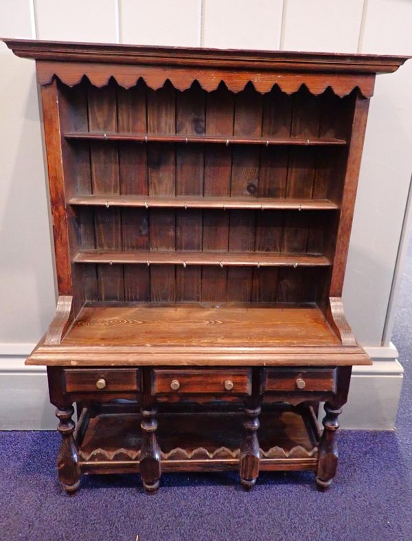 A VICTORIAN STYLE MINIATURE PINE DRESSER