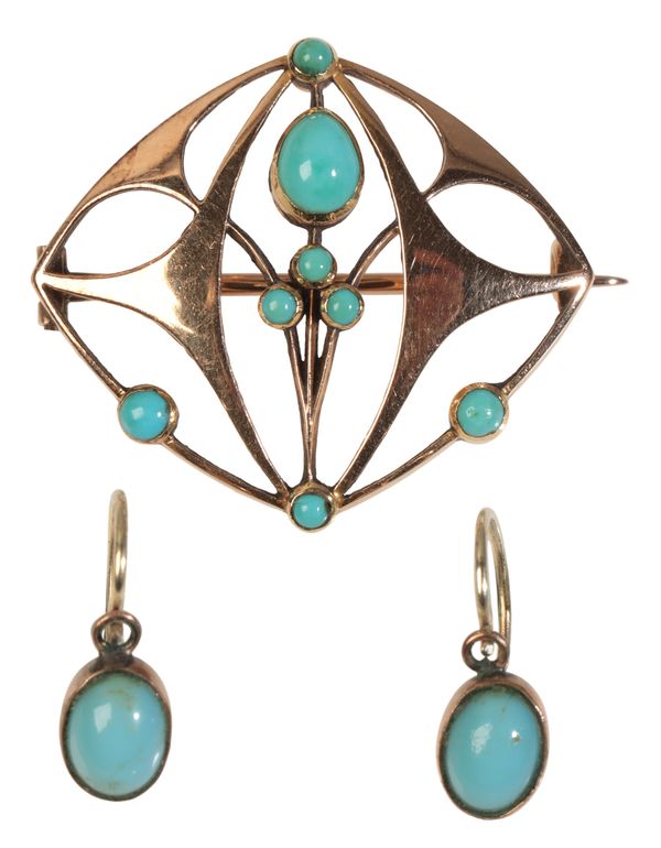 A TURQUOISE SUITE OF ART NOUVEAU STYLE