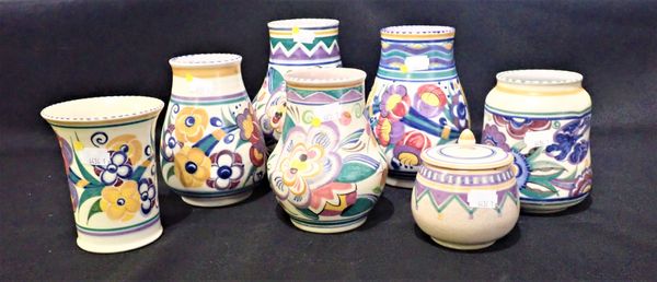 SIX POOLE POTTERY VASES