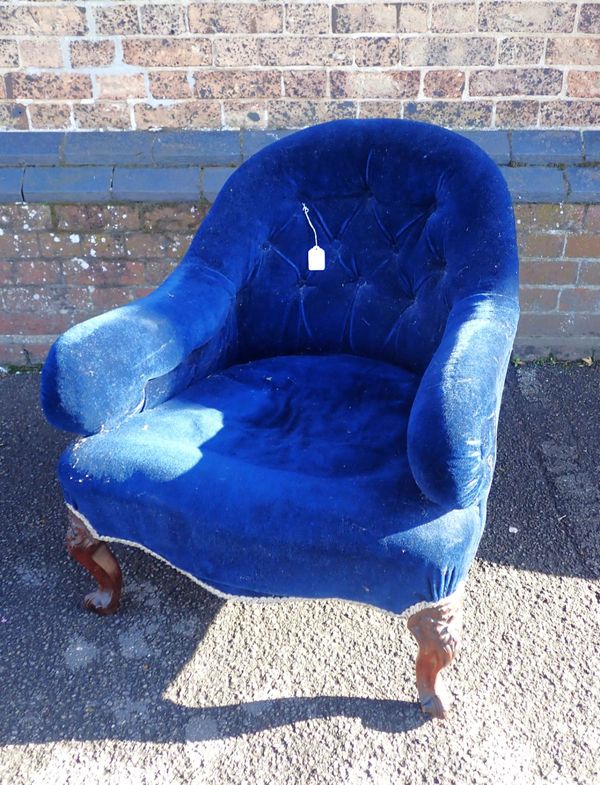 A VICTORIAN TUB ARMCHAIR