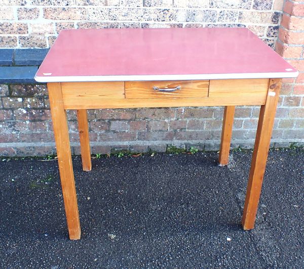 A 1950S FORMICA-TOPPED KITCHEN TABLE