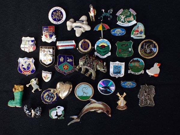 A COLLECTION OF ENAMEL BADGES