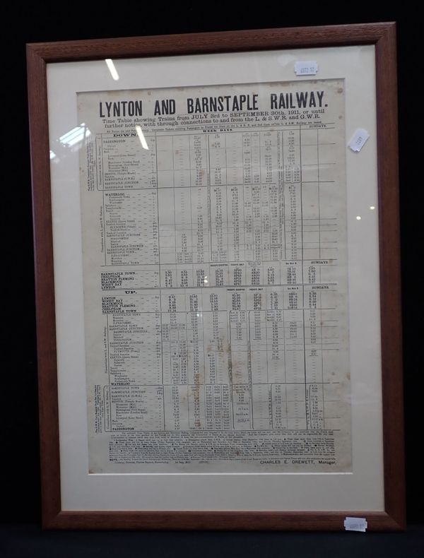 LYNTON & BARNSTAPLE POSTER TIMETABLE