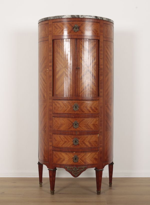 A LOUIS XVI STYLE KINGWOOD BOWFRONT TALL CHEST