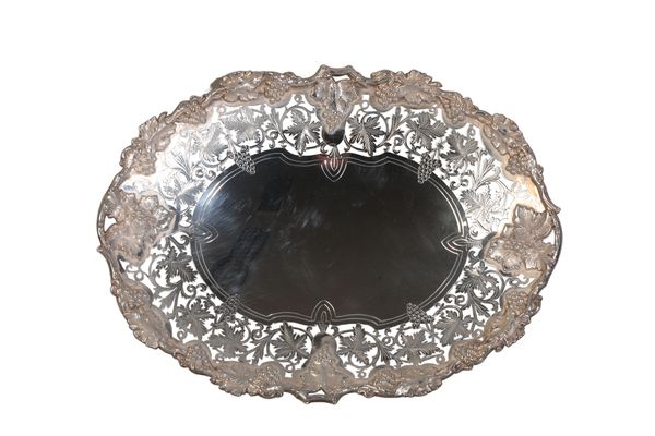 AN ELIZABETH II SILVER OVAL TRAY