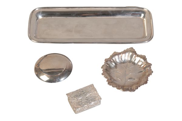 AN ELIZABETH II SILVER DRESSING TABLE TRAY