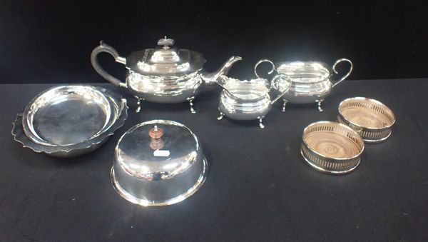 PLATED THREE PIECE TEA SERVICE