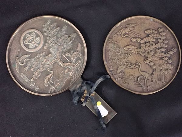 TWO JAPANESE BRONZE MIRRORS