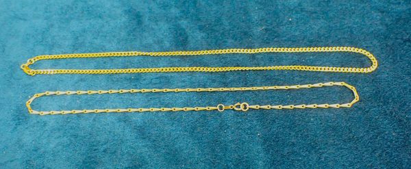 TWO 9CT GOLD CHAIN-LINK NECKLACES