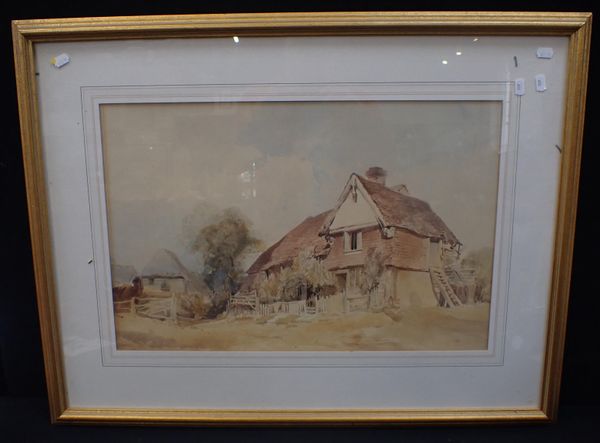 A FARMHOUSE, POSSIBLY KENT OR SUSSEX, WATERCOLOUR