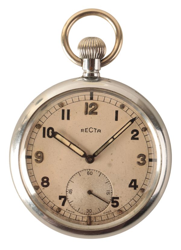 RECTA: A GENTLEMAN'S NICKEL-PLATED MILITARY POCKET WATCH