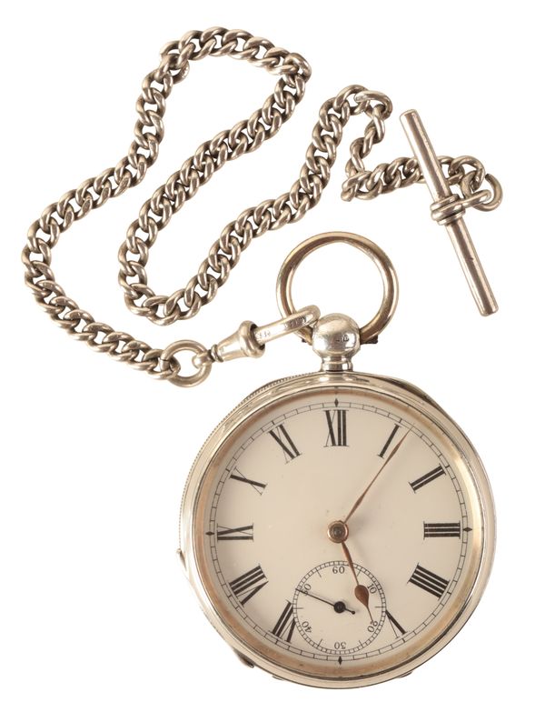 WALTHAM: A GENTLEMAN'S SILVER OPEN FACE POCKET WATCH