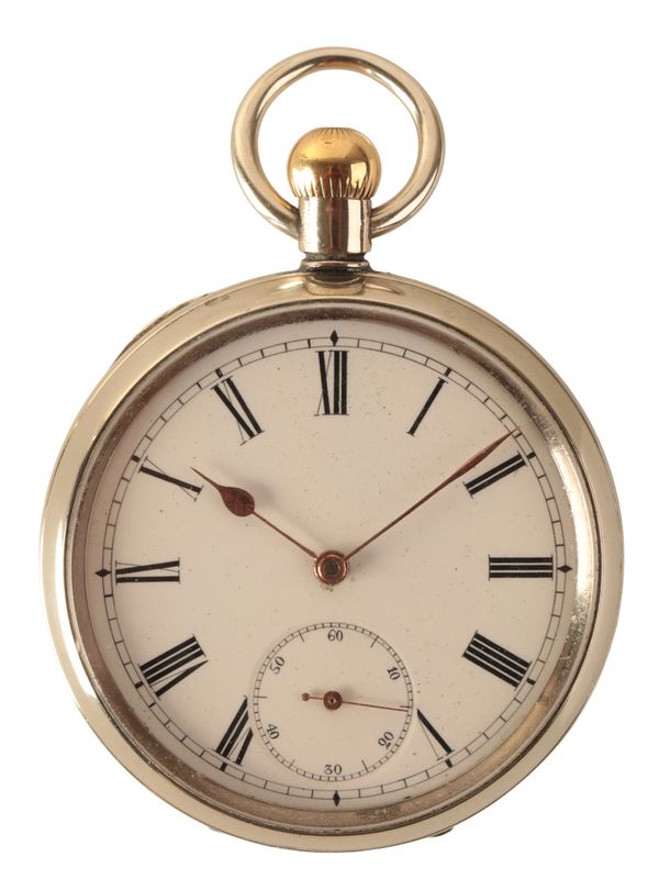 OMEGA: A GENTLEMAN'S SILVER-PLATED OPEN FACE POCKET WATCH