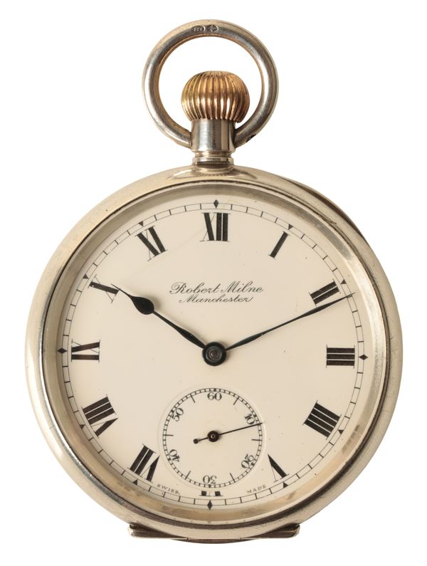 ROBERT MILNE OF MANCHESTER: A GENTLEMAN'S SILVER OPEN FACE POCKET WATCH