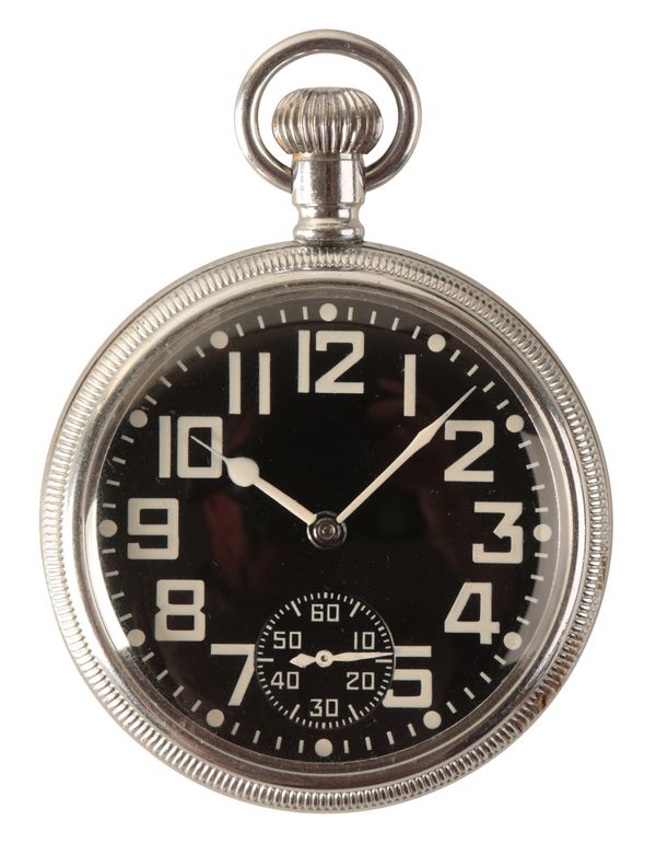 WALTHAM 16S: A ROYAL NAVY ATOMIC SUBMARINE ISSUE GENTLEMAN'S NICKEL-PLATED POCKET WATCH