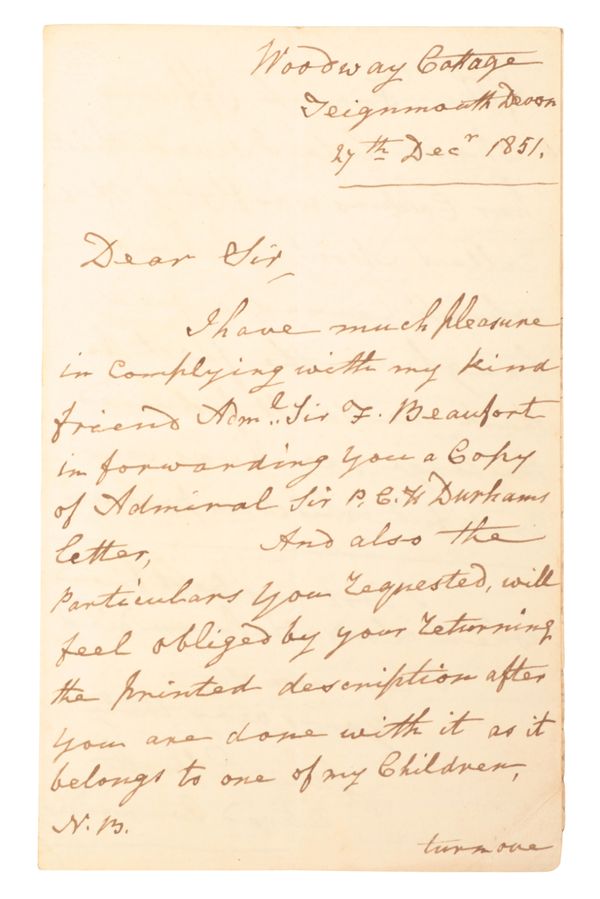 COMMANDER JAMES SPRATT (1771-1853) An autographed letter recounting his famous exploits
