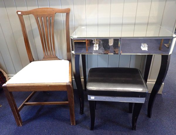 A MODERN MIRRORED DRESSING TABLE