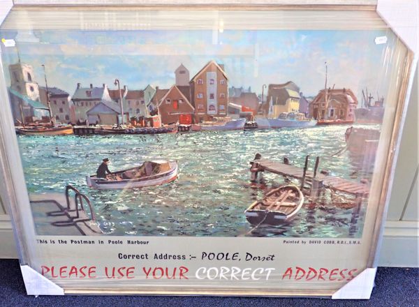 A 1960S GPO POSTER 'THIS IS THE POSTMAN IN POOLE HARBOUR'