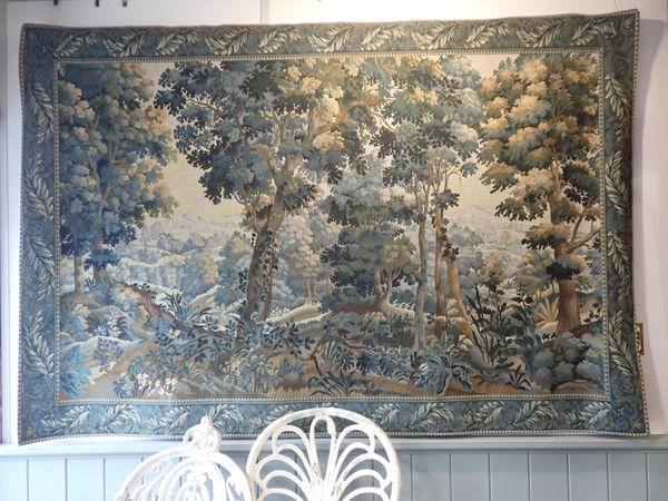 A FLEMISH STYLE TAPESTRY WALL HANGING BY TAPISSERIE D'HALLUIN
