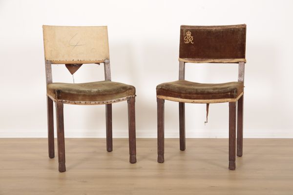 A PAIR OF GEORGE VI CORONATION CHAIRS BY HANDS & SONS