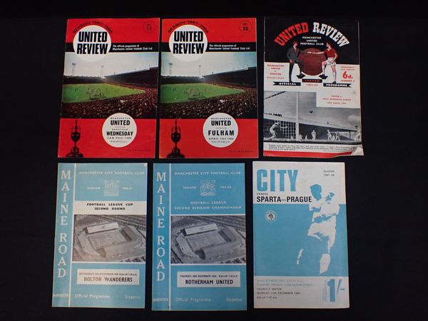 SIX MANCHESTER FOOTBALL PROGRAMMES