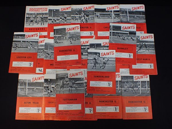 TWENTY-ONE SOUTHAMPTON FC FOOTBALL PROGRAMMES