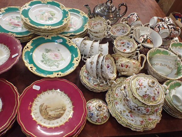 A 19TH CENTURY ROCKINGHAM STYLE PART TEA SET