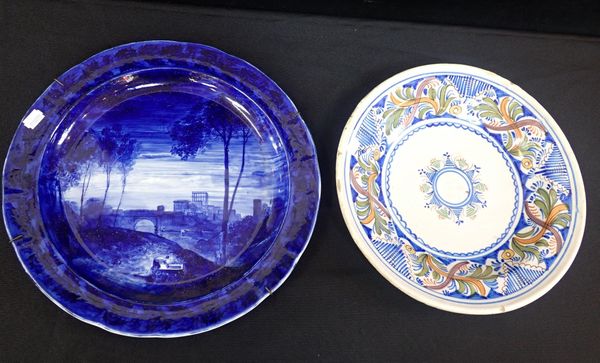 A COPELAND CHARGER, PAINTED WITH AN ITALIANATE LANDSCAPE