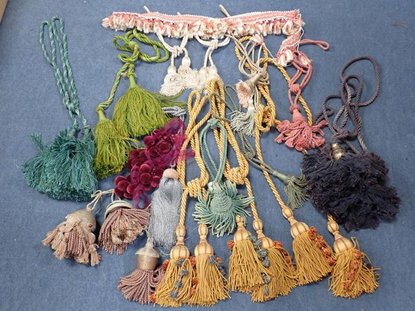 A COLLECTION OF CURTAIN TIE-BACKS