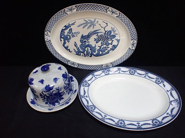 A BLUE AND WHITE CHEESE DISH