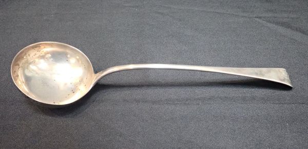A SILVER SOUP LADLE, JOHN LANGLANDS I