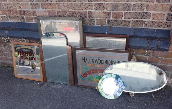 AN ART DECO WALL MIRROR WITH PEACH MARGINS