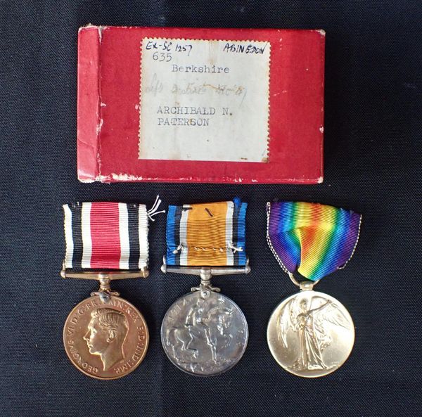 TWO WW1 MEDALS NAMED TO PRIVATE A PATTERSON, ROYAL SCOTS