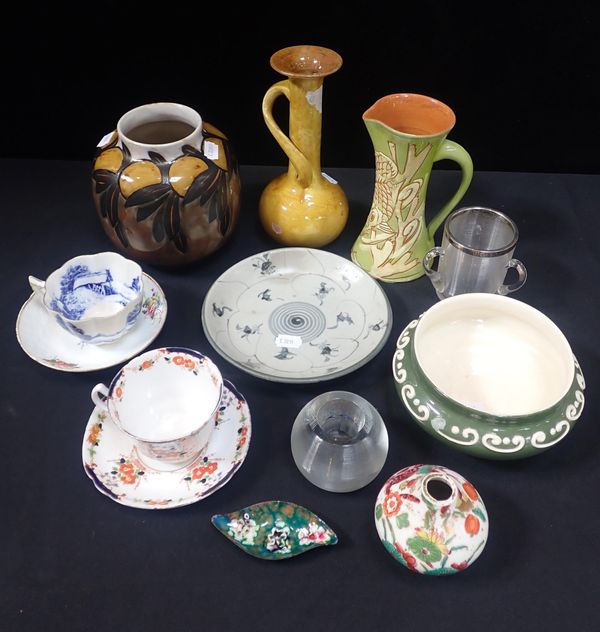 A COLLECTION OF CERAMICS AND GLASS