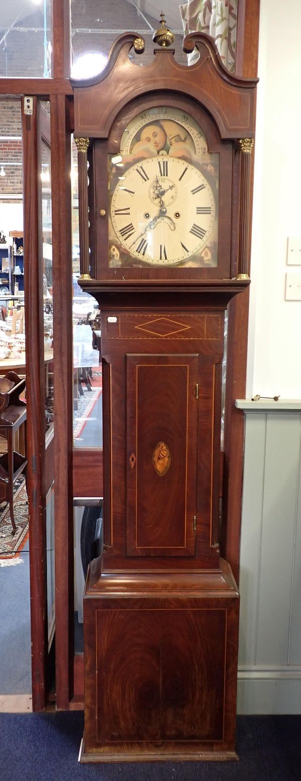 A MAHOGANY CASED EIGHT-DAY LONGCASE CLOCK